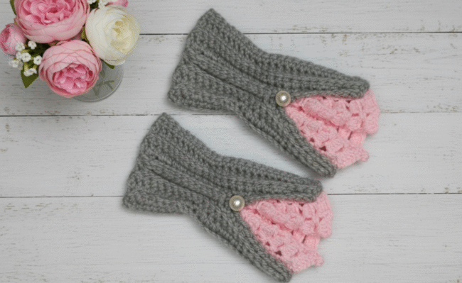 crochet fingerless mittens