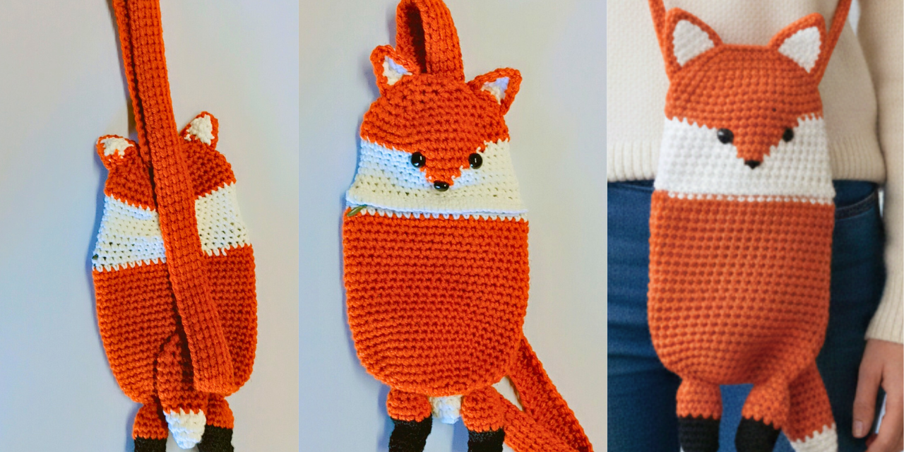 Untitled design (2) crochet fox bag