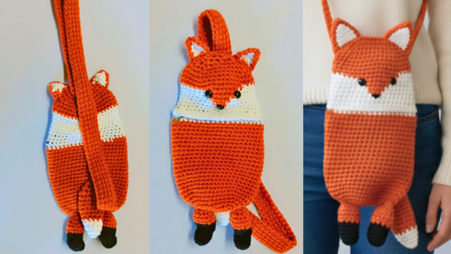 crochet fox bag